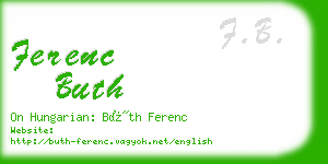 ferenc buth business card